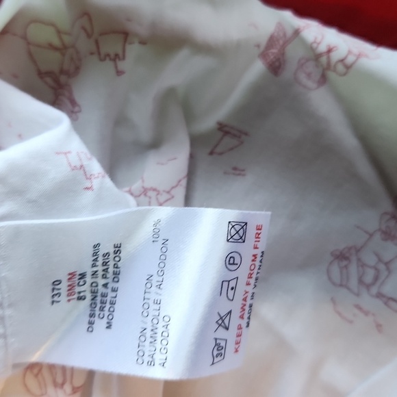 Jacadi Paris White & Red Trim Dress with Bloomers - Picture 12 of 13